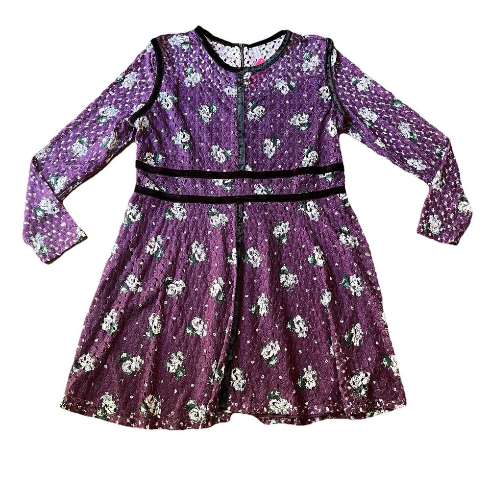 New Xhilaration dress XXL Lace Velvet‎ Trim Purple White Green